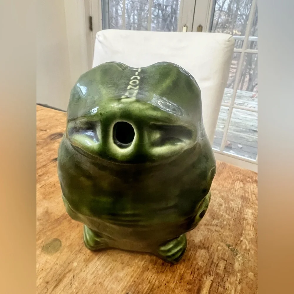 Grenouille Green Frog Ceramic Pitcher by Restoration Hardware made in Portugal